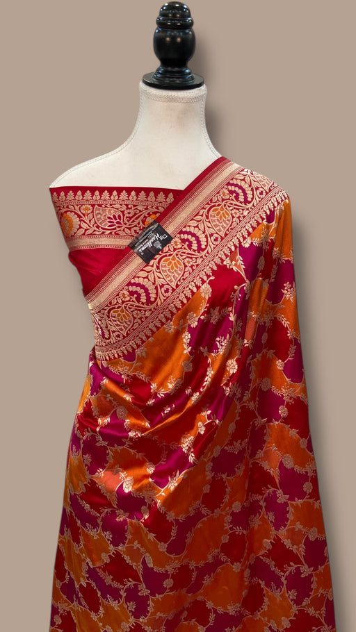 Pure Katan Silk Banarasi Handloom Saree - All over Jaal work - With Meenakari - The Handlooms