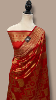 Pure Chiniya Silk Khaddi Handloom Banarasi Saree - The Handlooms