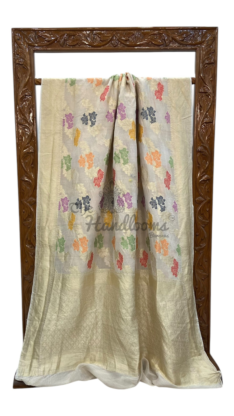 Tussar Georgette Handloom Banarasi Saree - The Handlooms