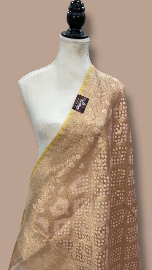 Pure Tissue Reshmi Zari Banarasi Brocade Handloom Dupatta - The Handlooms