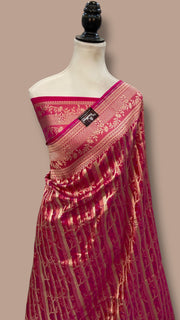 Midnight Forest Pure Katan Silk Banarasi Handloom Saree - All Over Jaal Work - The Handlooms