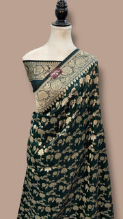 Pure Katan Silk Banarasi Handloom Saree - All Over Jaal Work - The Handlooms