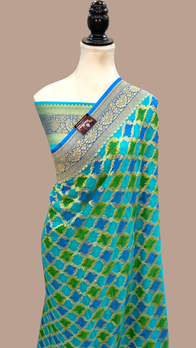 Pure Khaddi Georgette Handloom Banarasi Saree - The Handlooms
