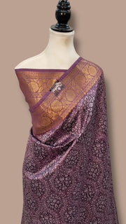Pure Mango Silk Banarasi Handlokom Saree With Digital Print - The Handlooms