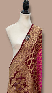 Pure Georgette Banarasi Bandhej Handloom Dupatta - The Handlooms