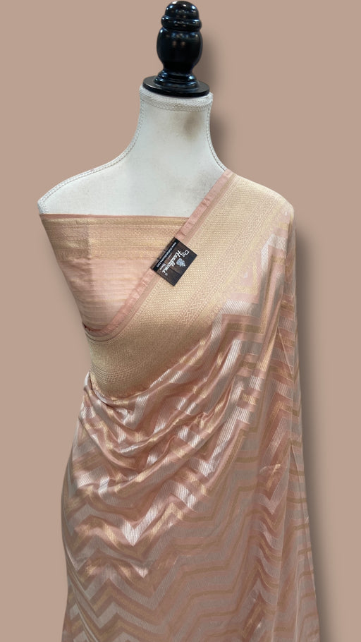 Pure Katan Silk Banarasi Handloom Saree - All Over Sona Roopa Jaal Work - The Handlooms