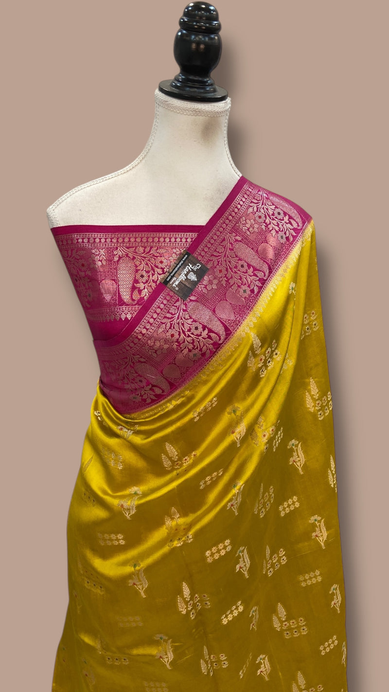 Pure Mango Silk Banarasi Handloom Saree - The Handlooms