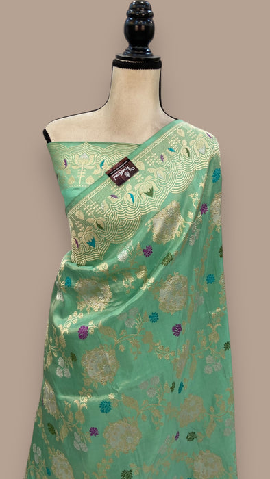 Ektara Pure Katan Silk Banarasi Handloom Saree - All over kadiyal Jaal work