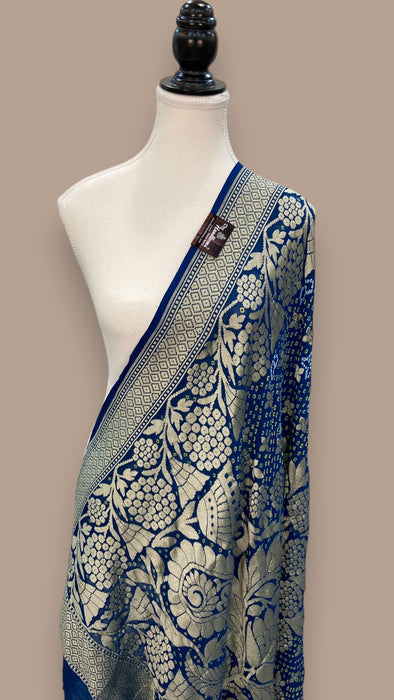 Pure Georgette Banarasi Bandhej Handloom Dupatta