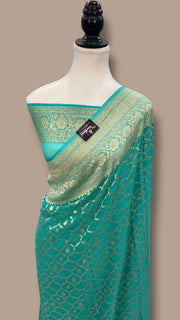 Khaddi Georgette Handloom Banarasi Saree - The Handlooms