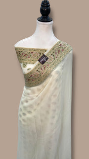 Pure Chiffon Khaddi Banarasi Saree - The Handlooms