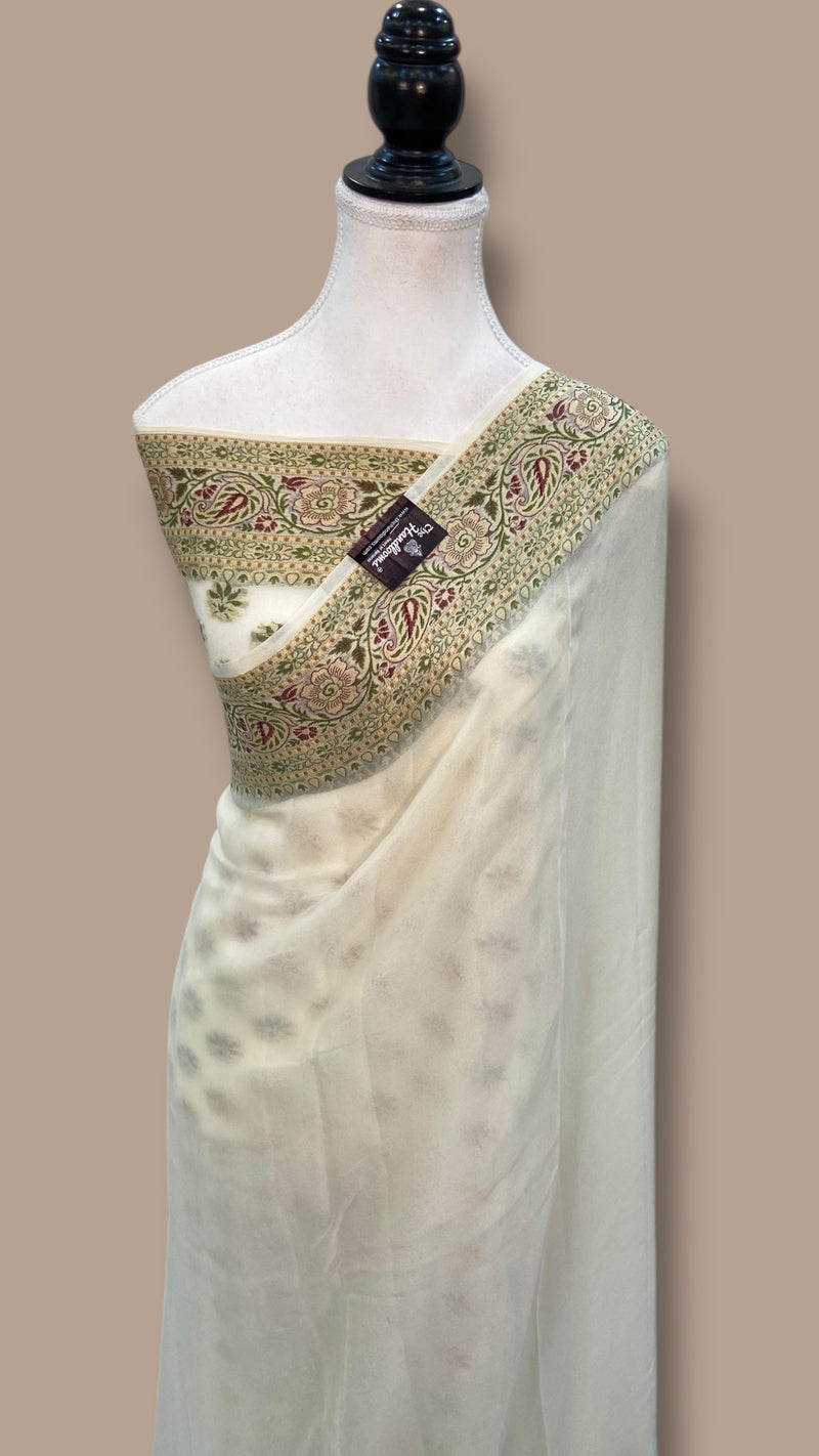 Pure Chiffon Khaddi Banarasi Saree - The Handlooms