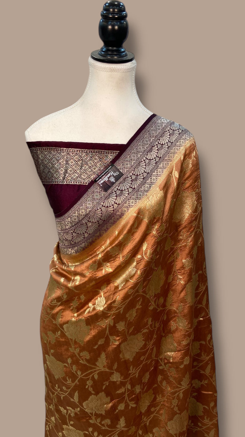 Pure Dupion Silk Banarasi Handloom Saree - The Handlooms