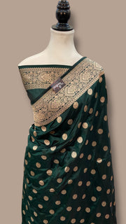 Pure Katan Silk Banarasi Handloom Saree - with motifs - The Handlooms