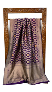 Pure Katan Silk Banarasi Handloom Saree - All over Jaal Work With Meenakari - The Handlooms