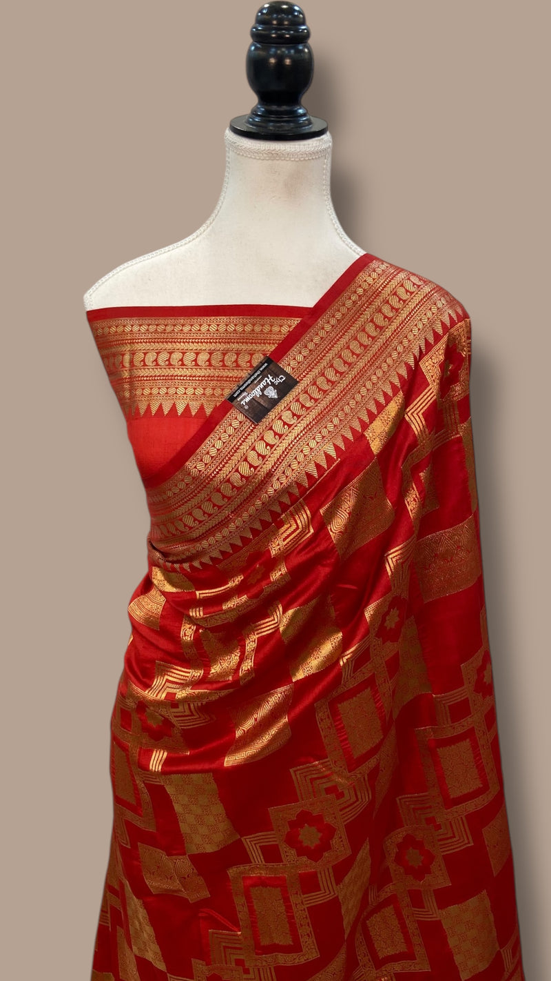 Pure Chiniya Silk Khaddi Handloom Banarasi Saree - The Handlooms