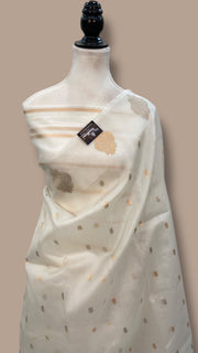 Pure Kora Handloom Banarasi Saree With Sona Roopa - The Handlooms