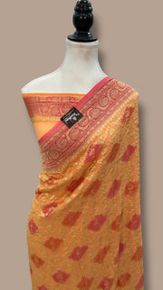 Khaddi Georgette Handloom Banarasi Saree - The Handlooms