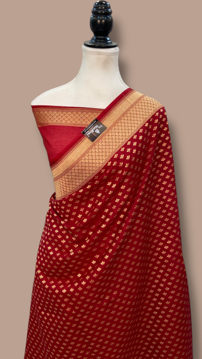 Italian Moonga Silk Handloom Banarasi Saree - The Handlooms