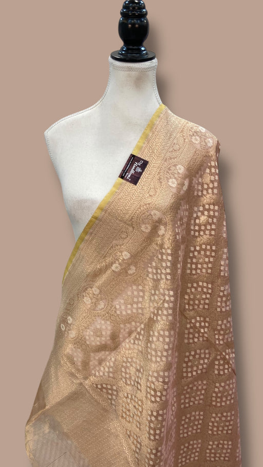 Pure Tissue Reshmi Zari Banarasi Brocade Handloom Dupatta - The Handlooms