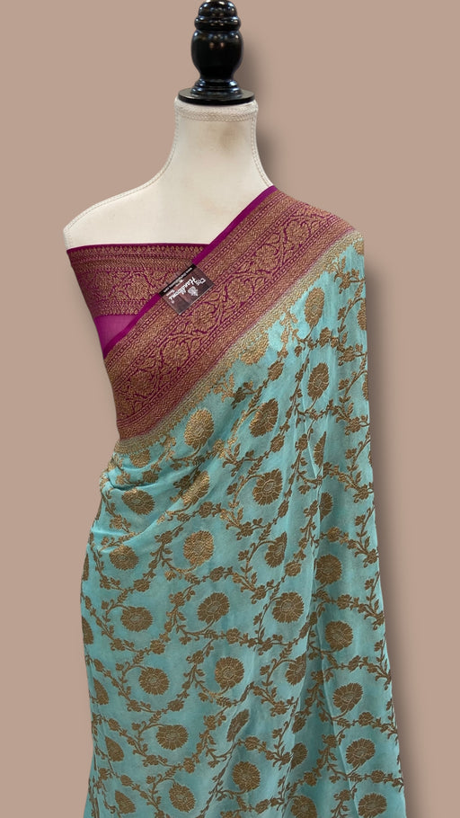 Pure Khaddi Georgette Handloom Banarasi Saree - The Handlooms