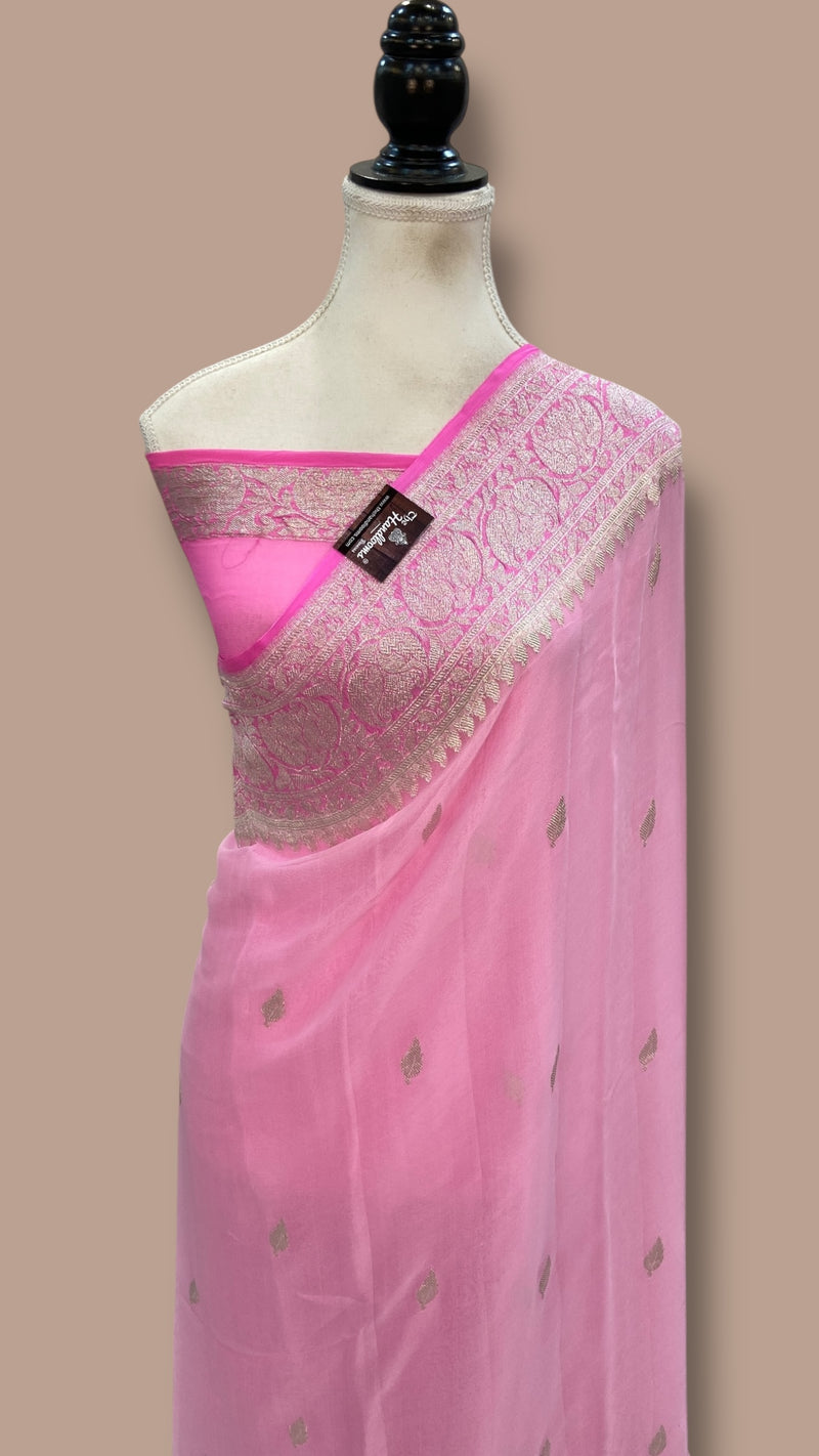 Pure Georgette Handloom Banarasi Saree - The Handlooms