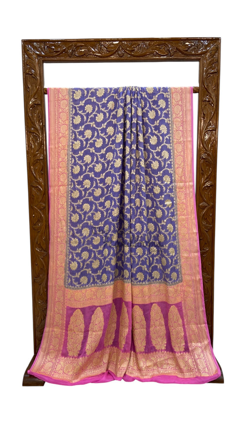 Pure Chiffon Khaddi Banarasi Saree - The Handlooms