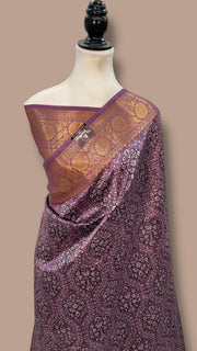 Pure Mango Silk Banarasi Handlokom Saree With Digital Print - The Handlooms