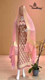 Tissue Khaddi Georgette Banarasi Dress material - The Handlooms