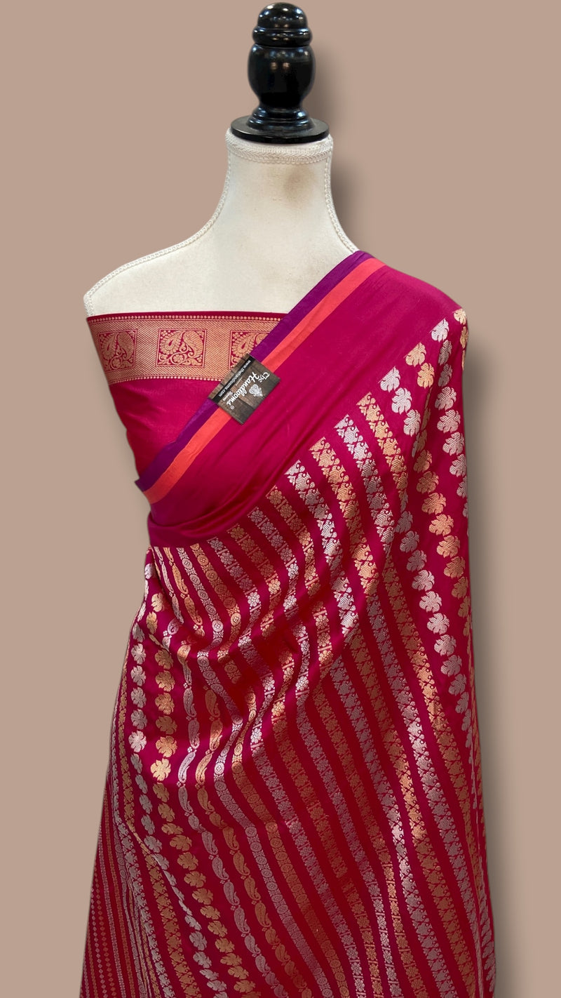 Rani Nita Ambani Pure Katan Silk Banarasi Handloom Saree - All over Jaal work - With Meenakari - The Handlooms