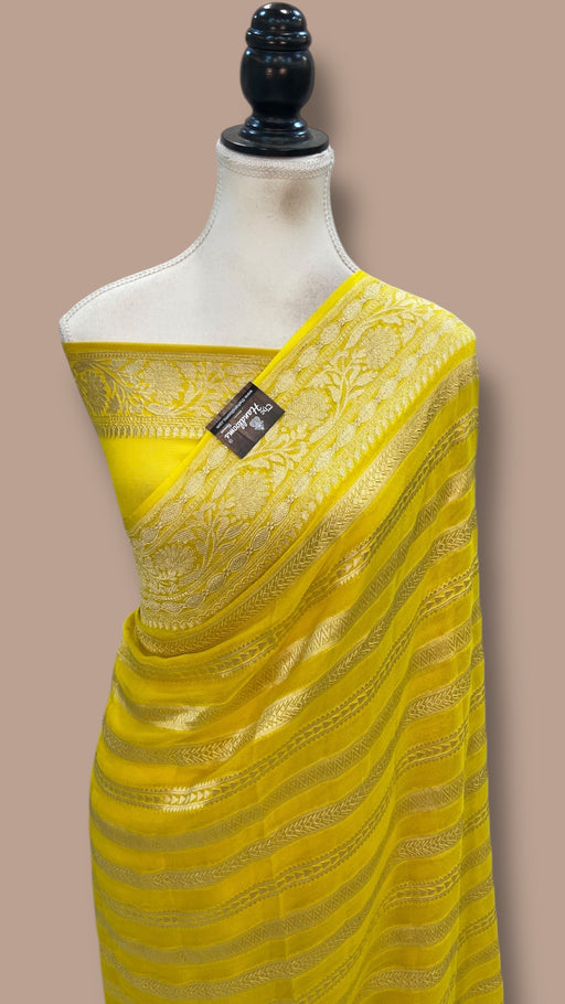Khaddi Georgette Handloom Banarasi Saree - The Handlooms