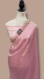 Pure Kora Tissue Handloom Banarasi Saree - Handwork - The Handlooms