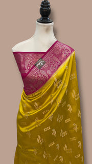 Pure Mango Silk Banarasi Handloom Saree - The Handlooms