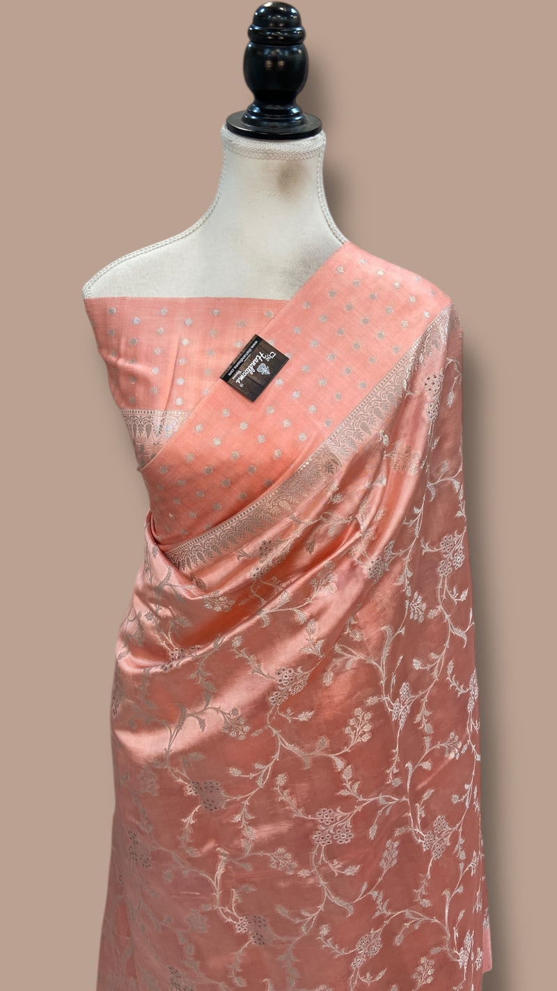 Pure Mango Silk Banarasi Handlokom Saree