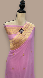 Pure Georgette Banarasi Saree - Gold zari - The Handlooms