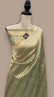 Pure Tissue Reshmi Zari Banarasi Brocade Handloom Saree - The Handlooms