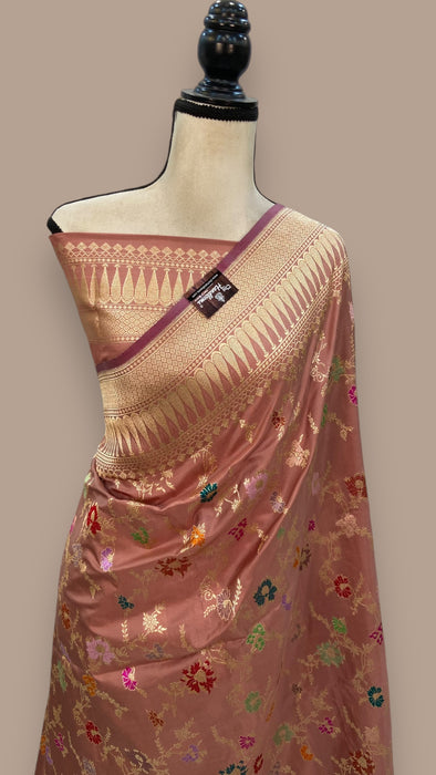 Ektara Pure Katan Silk Banarasi Handloom Saree - All over kadiyal Jaal work