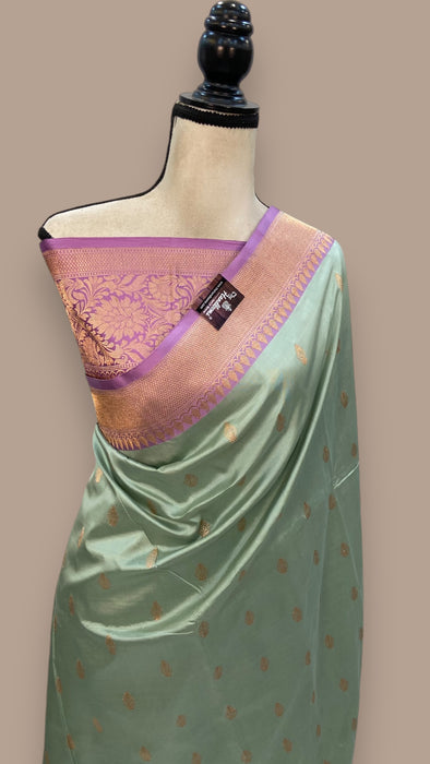 Pure Katan Silk Banarasi Handloom Saree - All over Kadua motifs