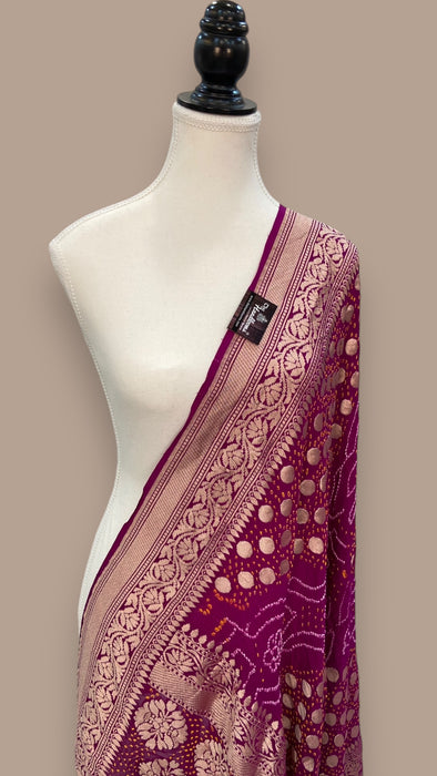 Pure Georgette Banarasi Bandhej Handloom Dupatta