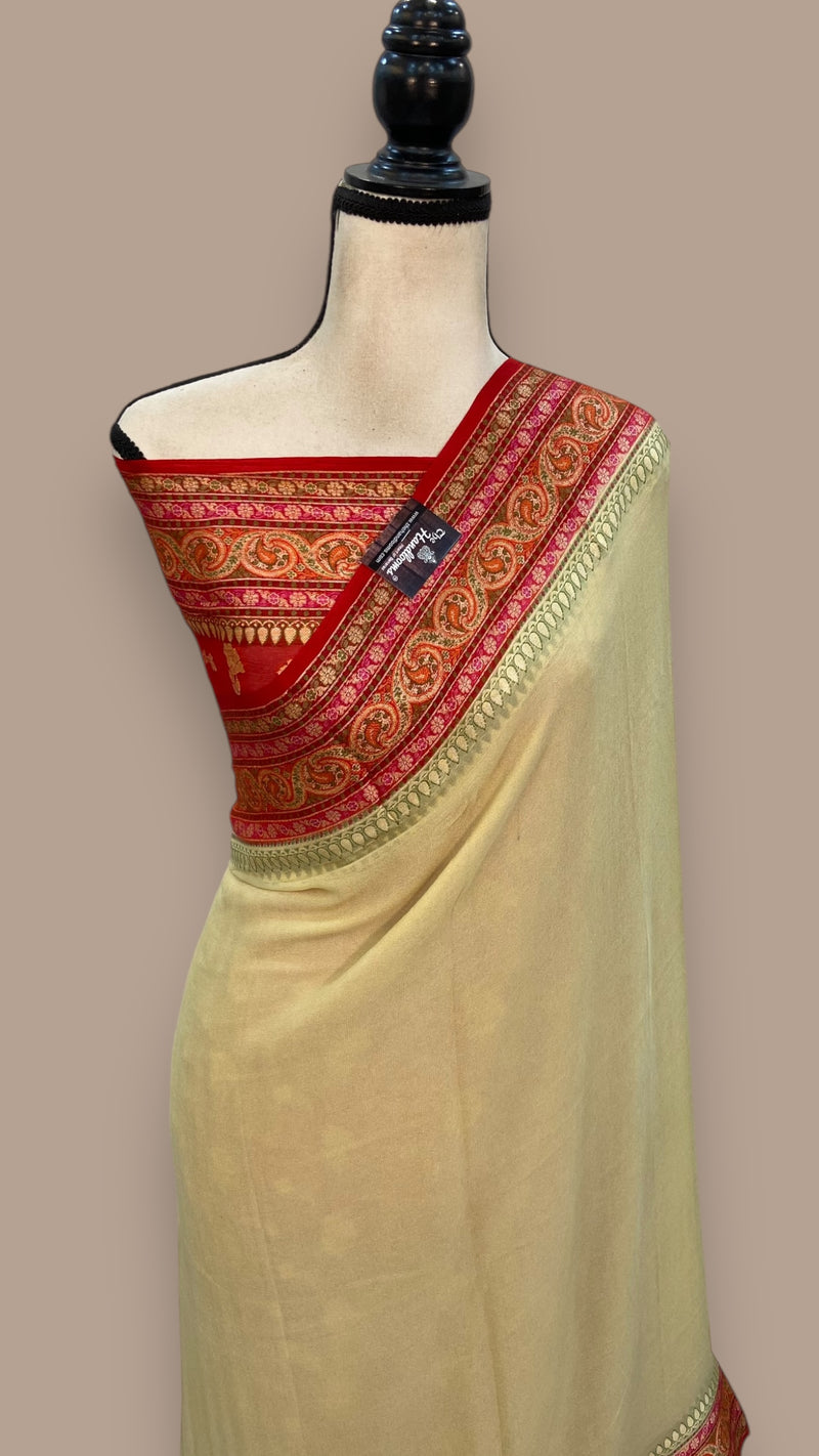 Pure Chiffon Khaddi Banarasi Saree - The Handlooms