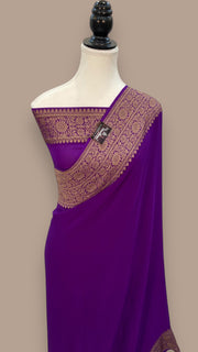 Pure Khaddi Georgette Handloom Banarasi Saree - The Handlooms