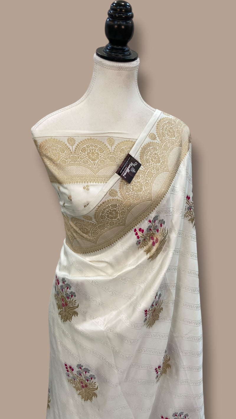 Pure Mushroo Silk Handloom Banarasi Saree - The Handlooms