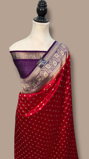 Pure Dupion Silk Banarasi Handloom Saree - The Handlooms