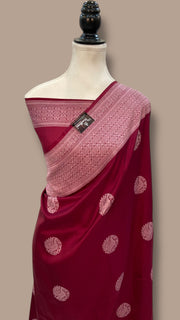 Pure Katan Silk Banarasi Handloom Saree - All over Kadua motifs - The Handlooms