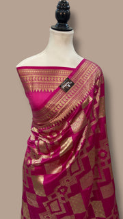Pure Chiniya Silk Khaddi Handloom Banarasi Saree - The Handlooms