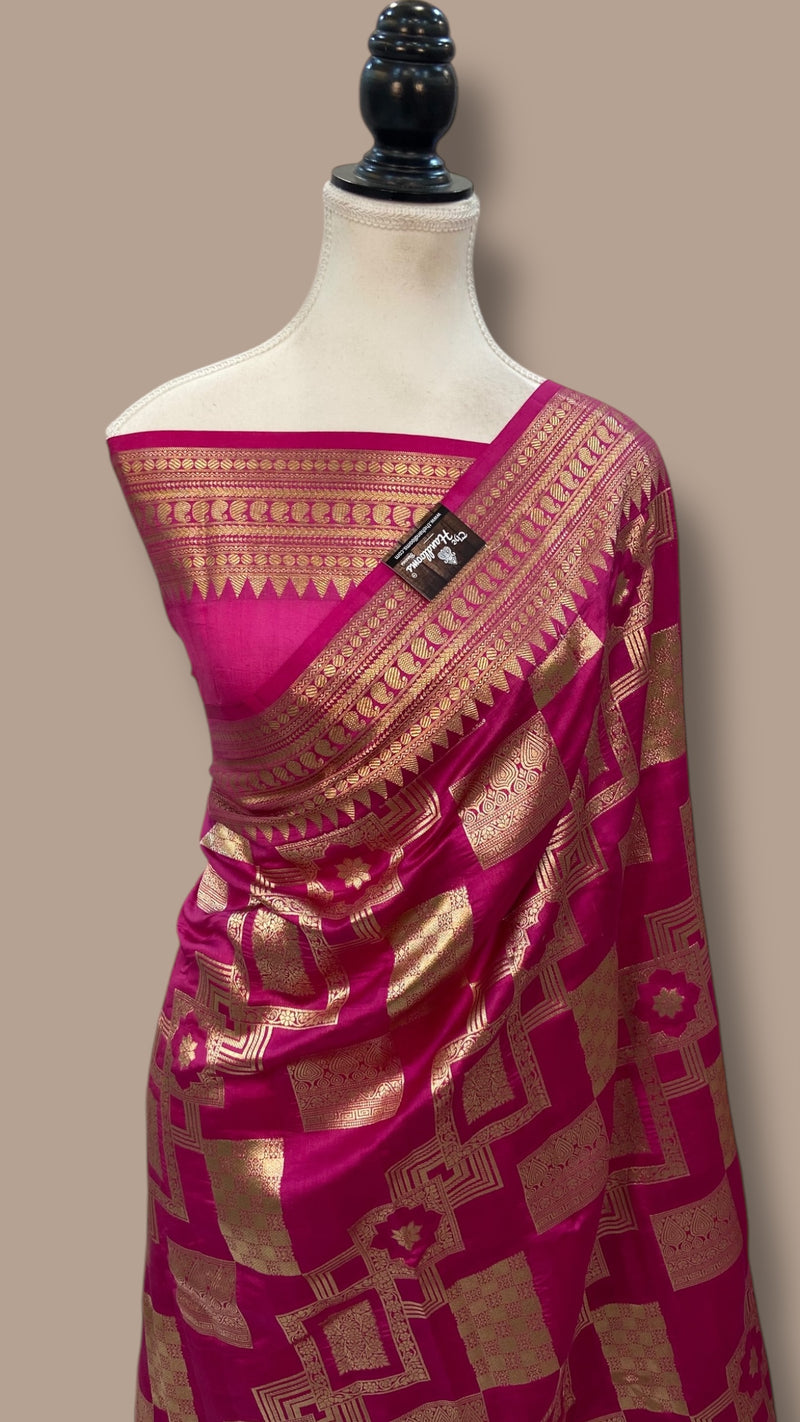 Pure Chiniya Silk Khaddi Handloom Banarasi Saree - The Handlooms