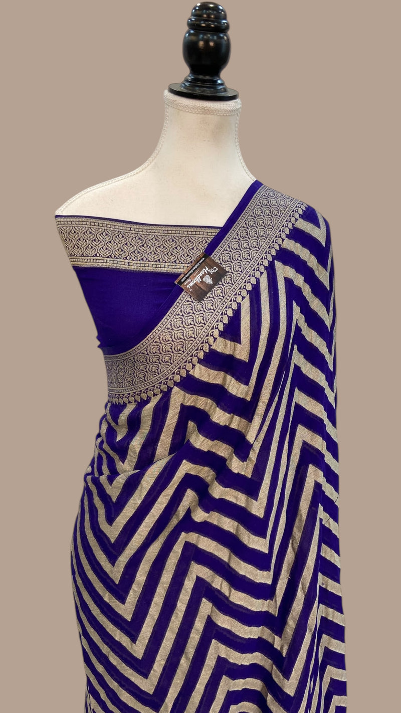 Pure Chiffon Khaddi Banarasi Saree - The Handlooms