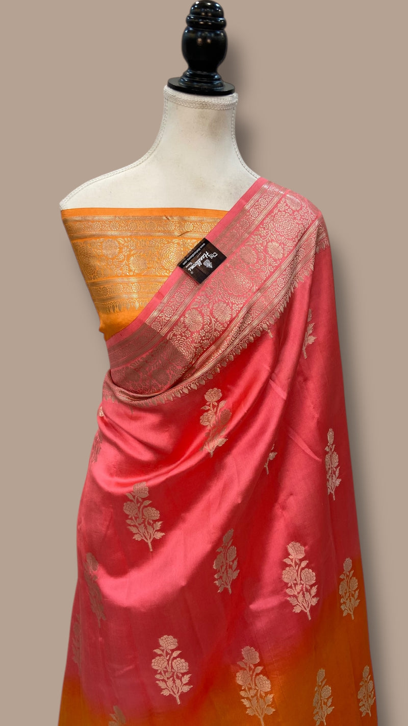 Pure Mango Silk Banarasi Handloom Saree - The Handlooms