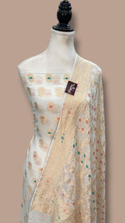 Khaddi Georgette Banarasi Dress material Water Zari With Meenakari - The Handlooms