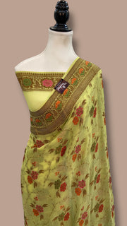 Pure Chiffon Khaddi Banarasi Saree - The Handlooms